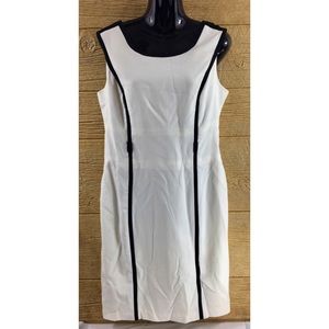 Sandra Darren Size 10 Dress Cream Black Pencil